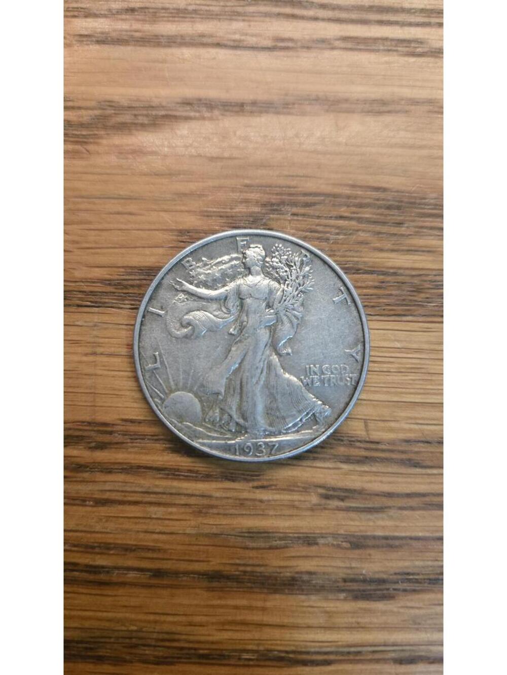 1937 Walking Liberty Half Dollar 90% Silver Coin